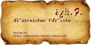 Östreicher Füzike névjegykártya